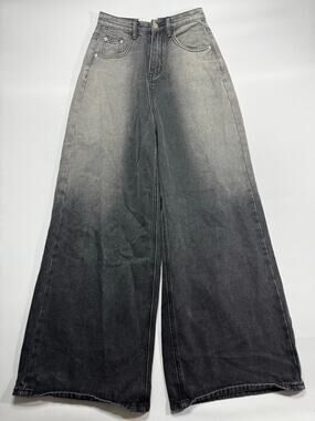 Tina Mini Women's High Rise Wide Leg Baggy Gray Jeans - Size S (23x28)*